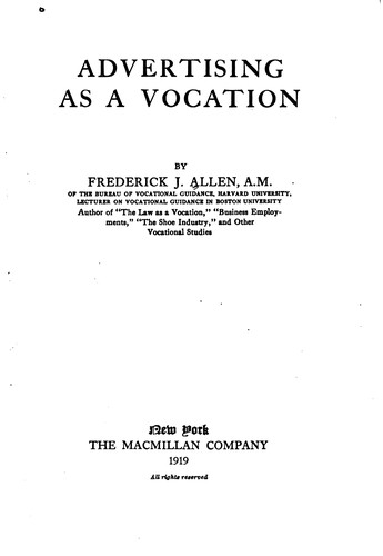 Advertising as a Vocation