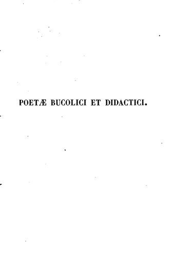 Poetæ bucolici et didactici
