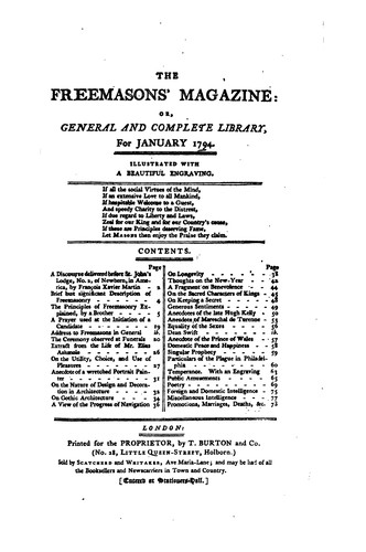 Freemason's Magazine, Or General and Complete Library