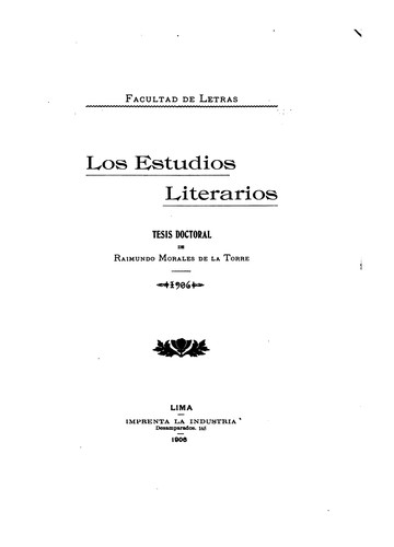 Los estudios literarios...
