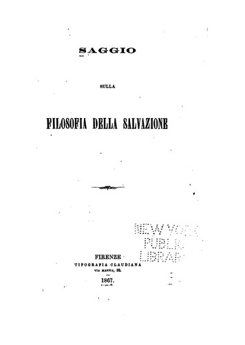 Saggio sulla filosofia salvazione