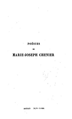 Poésies de M.-J. Chénier
