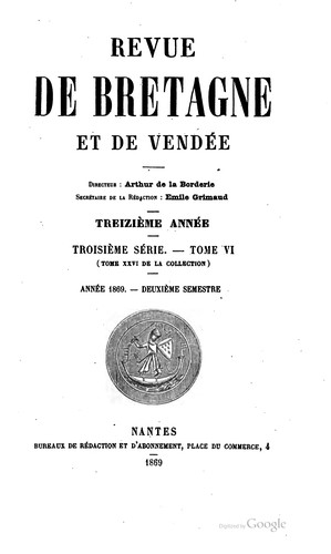 Revue de Bretagne et de Vendée