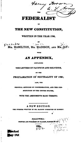 The Federalist on the new constitution