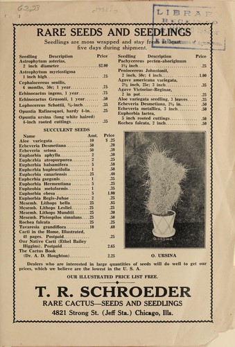Rare seeds and seedlings