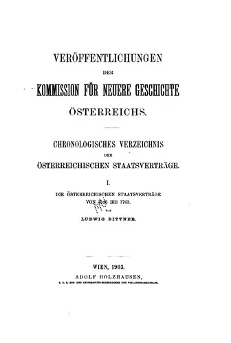 Veröffentlichungen der Kommission für neuere Geschichte Österreichs