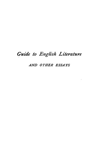 A Guide to English Literature: And Essay on Gray