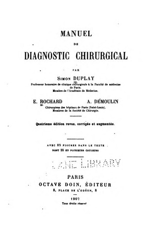 Manuel de diagnostic chirurgical