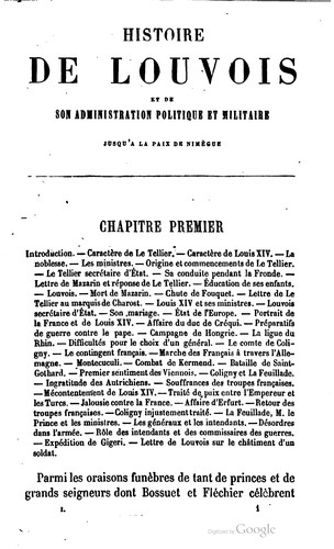 Histoire de Louvois et de son administration politique et militaire