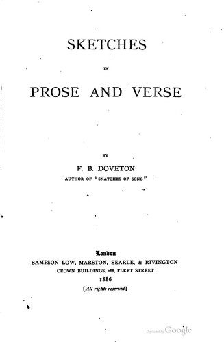 Sketches in prose and verse