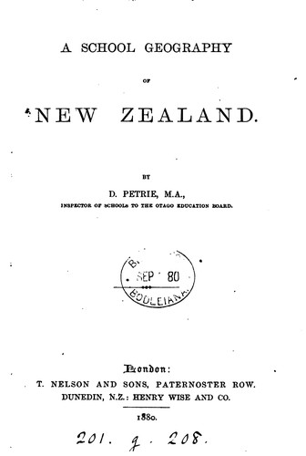 A school geography of New Zealand