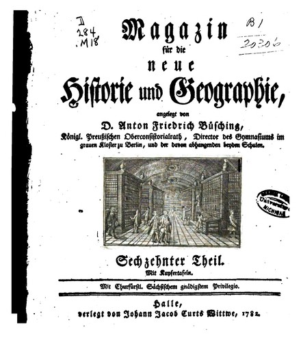 Magazin für die neue Historie und Geographie angelegt