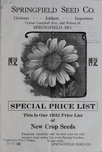 Special price list, 1932
