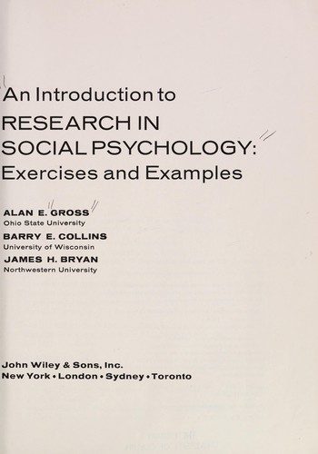 An introduction to research in social psychology: exercises and examples