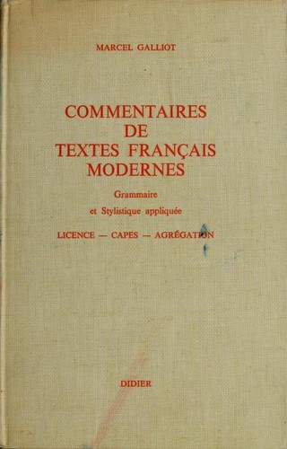 Commentaires de textes français modernes