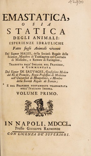Emastatica, o sia statica degli animali ...