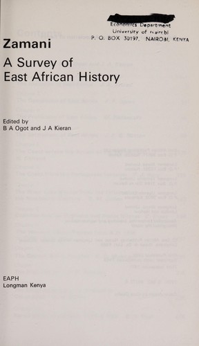 Zamani a Survey of East African History