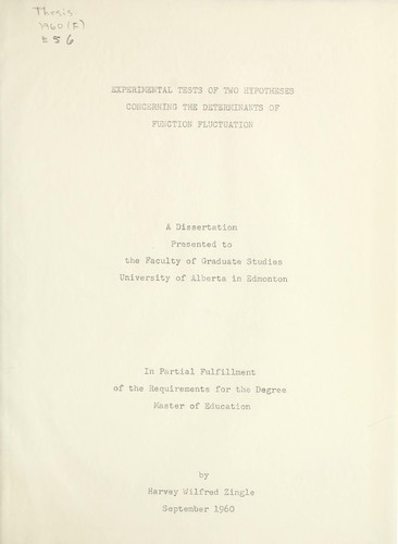 Experimental tests of two hypotheses concerning the determinants of function fluctuation