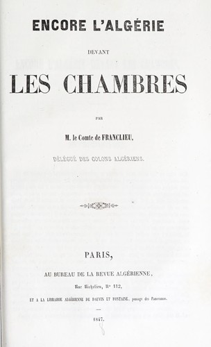 Encore l'Algérie devant les chambres