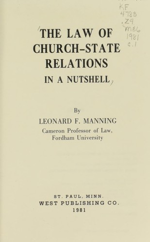 The law of church-state relations in a nutshell