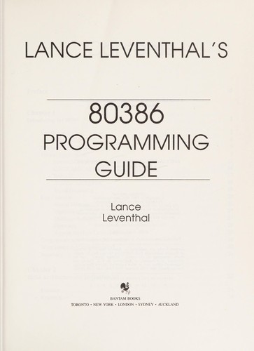 Lance Leventhal's 80386 programming guide