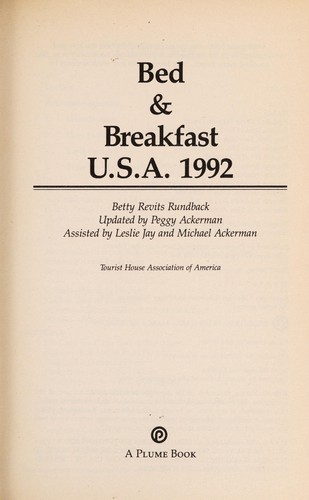 Bed and Breakfast USA 1992