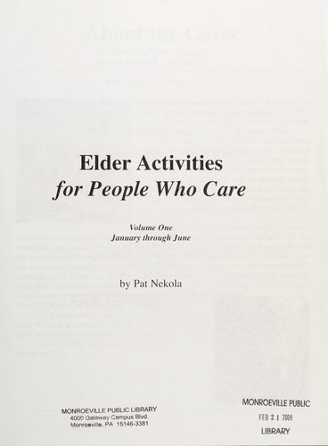 Elder Activities For People Who Care (Elder Activities for People Who Care)