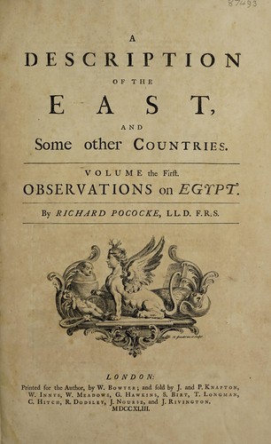 A description of the East, and some other countries ...