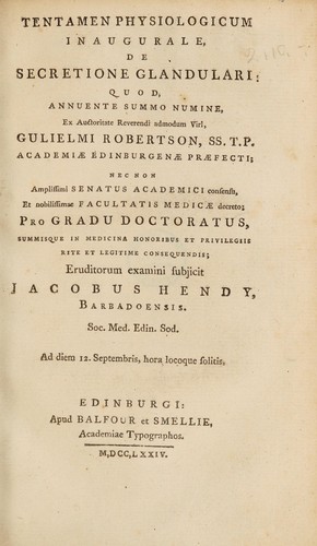 Tentamen physiologicum inaugurale, de secretione glandulari ...