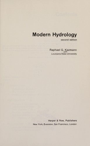 Modern hydrology
