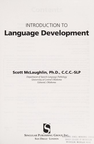 Introduction to language development