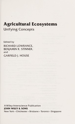 Agricultural ecosystems