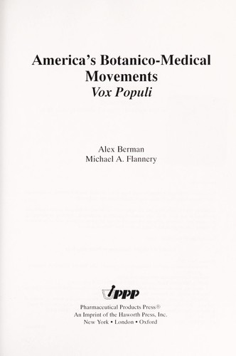 America's botanico-medical movements