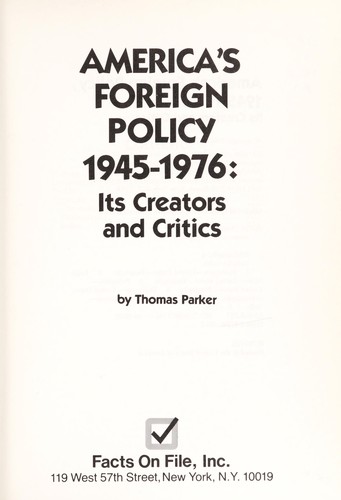 America's foreign policy, 1945-1976