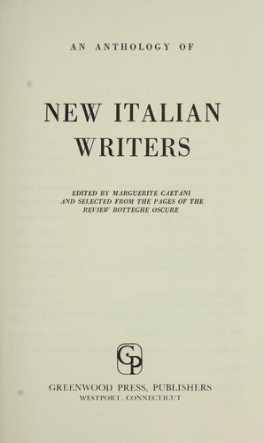 An anthology of new Italian writers