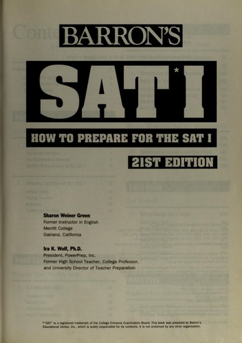 Barron's SAT I : how to prepare for the SAT I