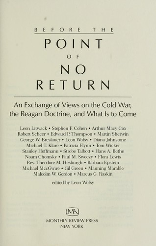 Before the point of no return