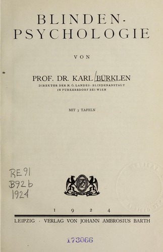 Blinden-psychologie