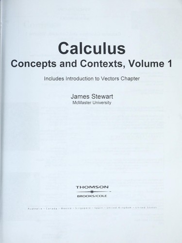 Calculus concepts and contexts