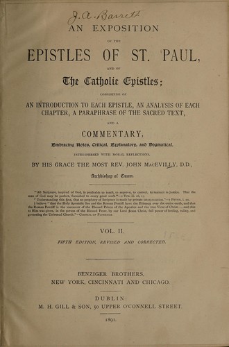 An exposition of the Epistles of St. Paul