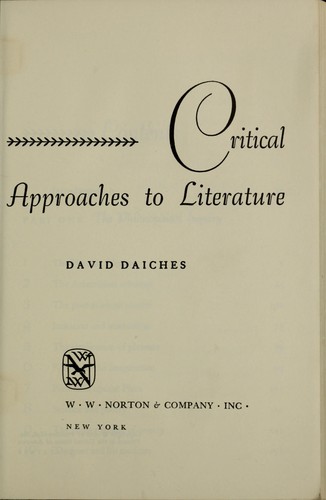 Critical approaches to literature