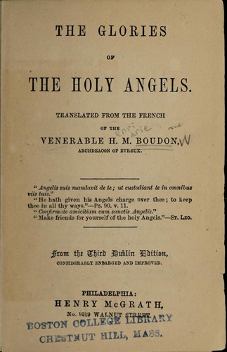 The glories of the holy angels