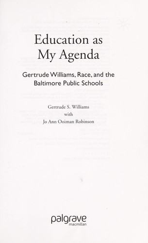 Education as my agenda
