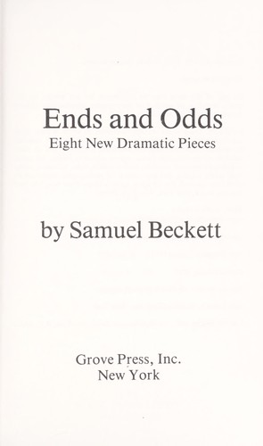 Ends and odds : eight new dramatic pieces
