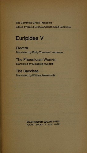 The complete Greek tragedies : Euripides I-V