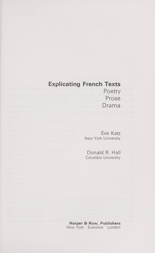Explicating French texts