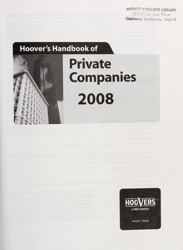 Hoover's handbook of private companies, 2008