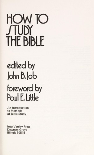How to study the Bible