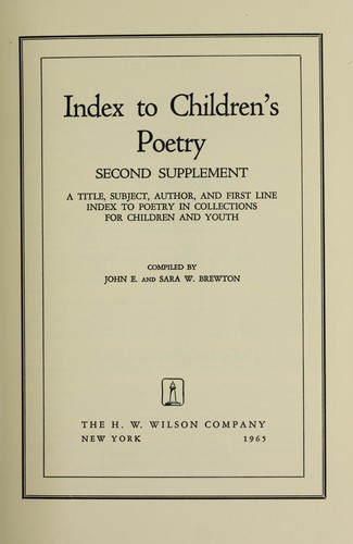 Index to children's poetry