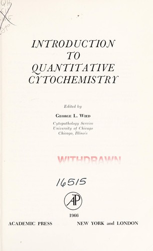 Introduction to quantitative cytochemistry